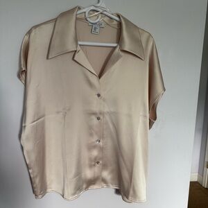 Rachel Zoe Cream Satin Blouse